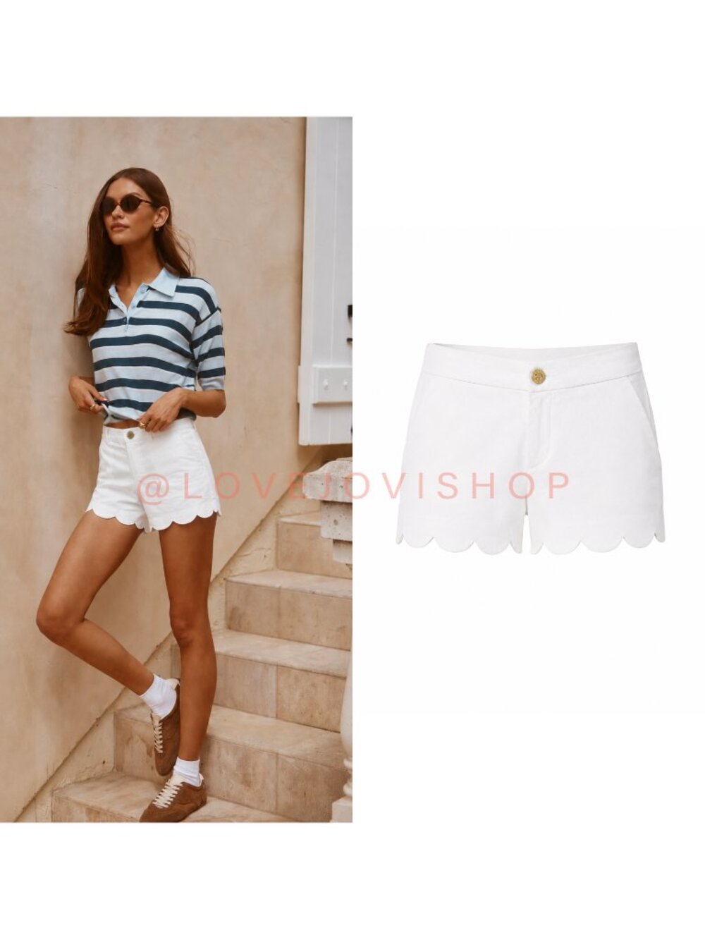 Coastal | Lilly Pulitzer White Scallop Hem Shorts | Feminine Preppy Staple | 4